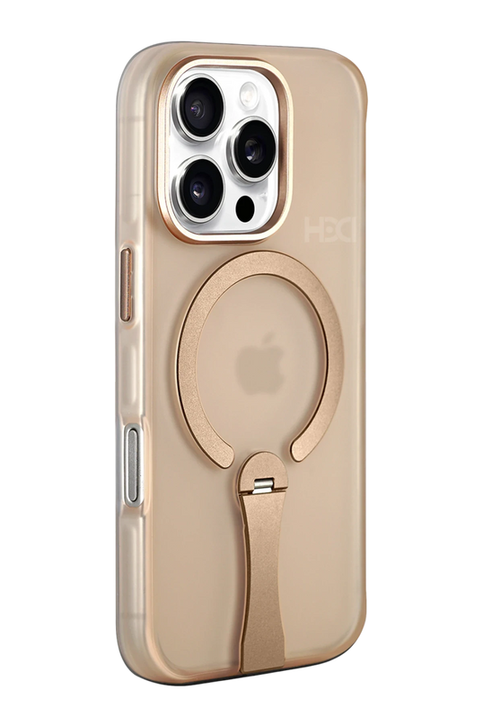 iPhone 16 Pro Max HBC-354 Kunlun Standlı Magsafe Kapak Kılıf - Çöl Titanyum