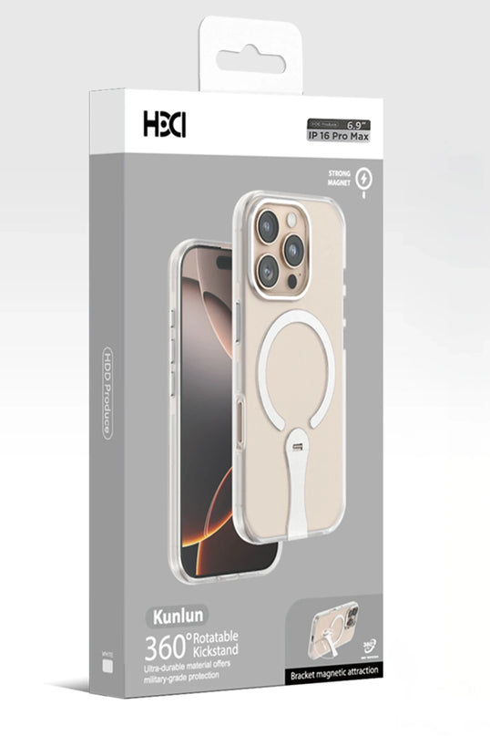 iPhone 16 Pro Max HBC-354 Kunlun Standlı Magsafe Kapak Kılıf - Siyah 7