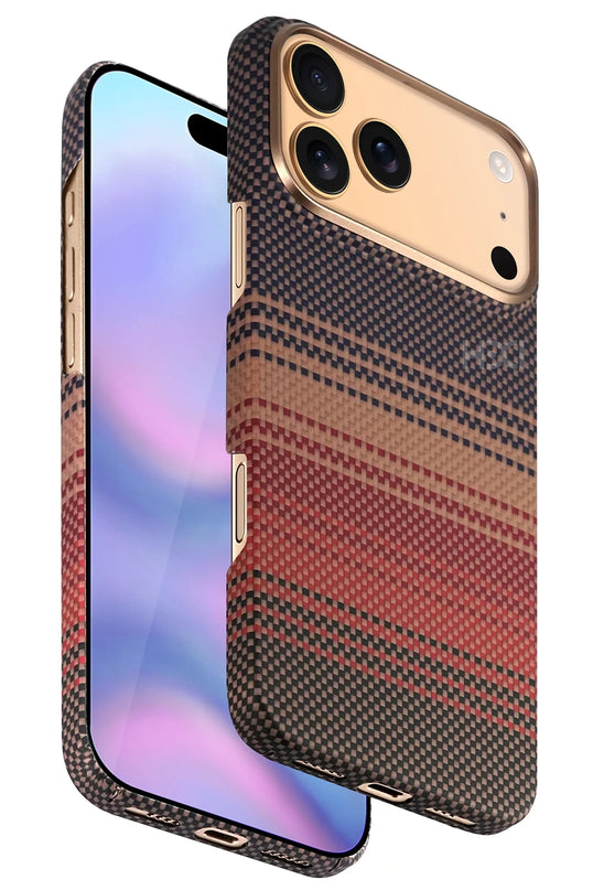 iPhone 17 Pro Max/18 Pro Max HBC-350 Ruaha Kevlar Magsafe Kapak Kılıf - Gün Batımı