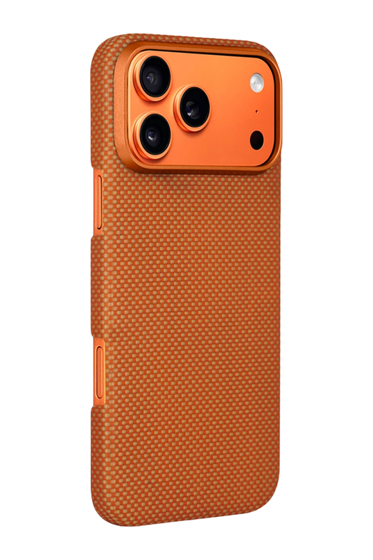 iPhone 17 Pro Max/18 Pro Max HBC-350 Ruaha Kevlar Magsafe Kapak Kılıf - Turuncu 4