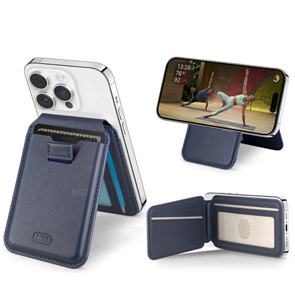 HS-020 Namib Stand Özellikli MagSafe Cüzdan - Siyah 3