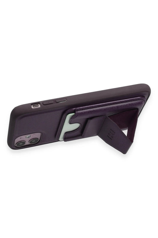 iPhone 11 HD Deri Luxury Magnet Kartvizitli Kapak Kılıf 4
