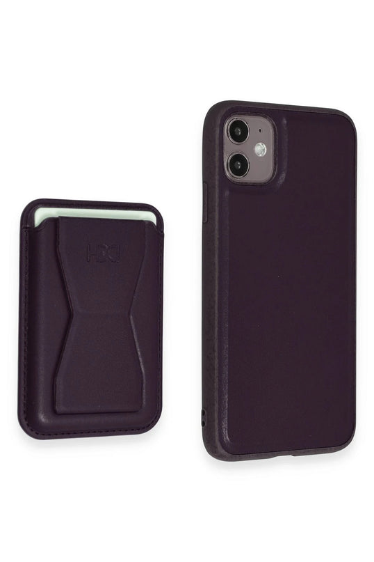 iPhone 11 HD Deri Luxury Magnet Kartvizitli Kapak Kılıf 2
