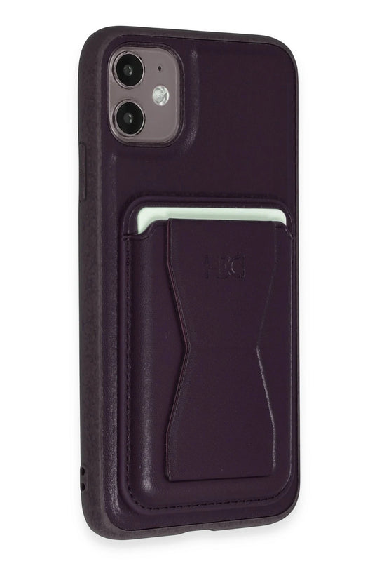 iPhone 11 HD Deri Luxury Magnet Kartvizitli Kapak Kılıf
