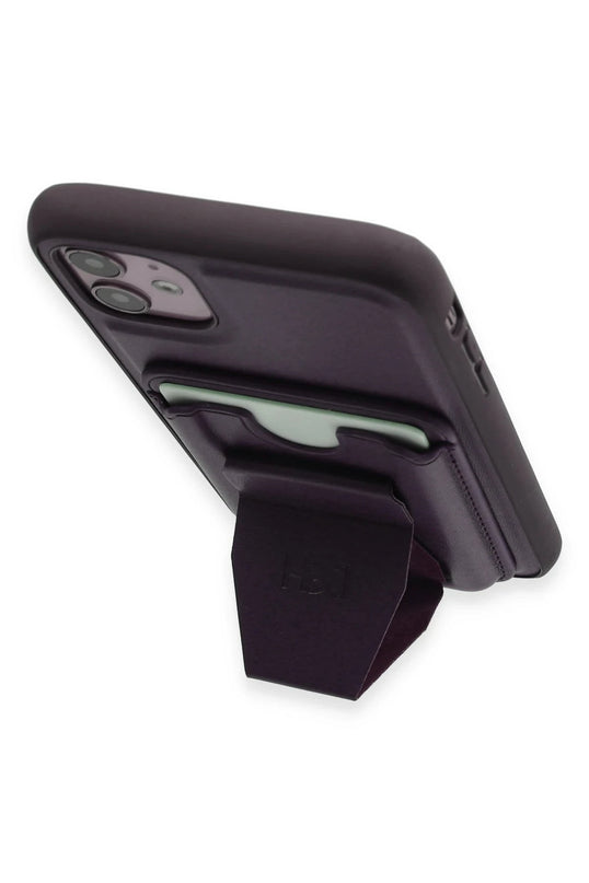 iPhone 11 HD Deri Luxury Magnet Kartvizitli Kapak Kılıf 3
