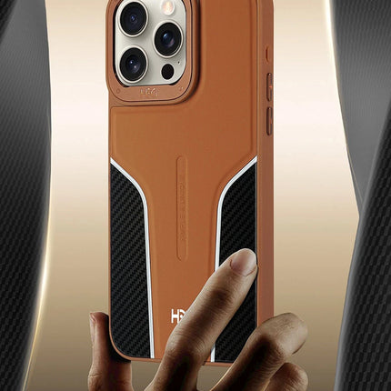 iPhone 14 Pro Max HBC-264 Lambor Karbon Fiber Sport Kapak Kılıf - Siyah 3