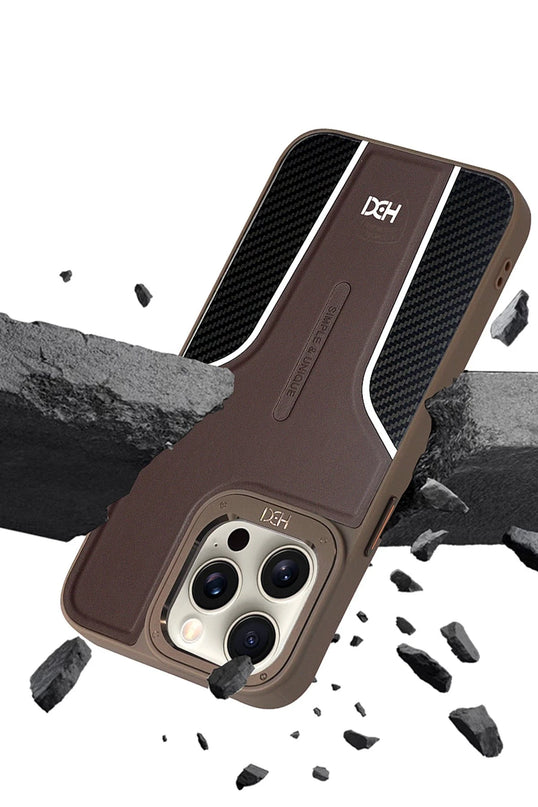 iPhone 14 Pro Max HBC-264 Lambor Karbon Fiber Sport Kapak Kılıf - Siyah 5