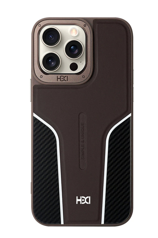 iPhone 14 Pro Max HBC-264 Lambor Karbon Fiber Sport Kapak Kılıf - Titan Gri