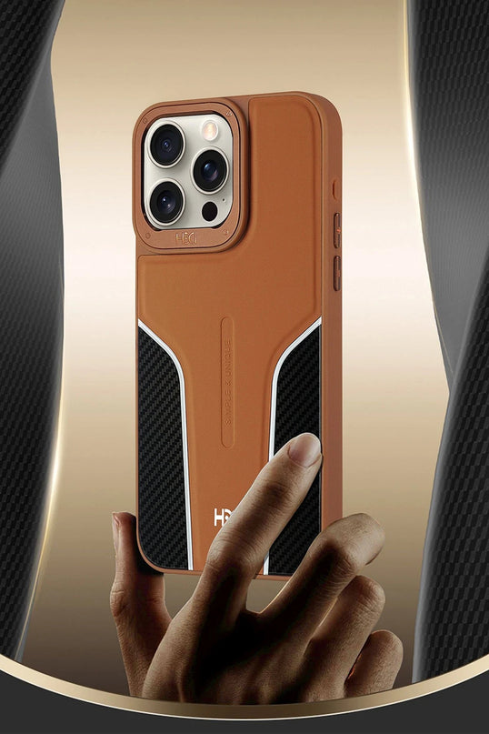 iPhone 14 Pro Max HBC-264 Lambor Karbon Fiber Sport Kapak Kılıf - Titan Gri 3