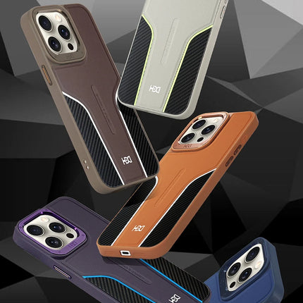 iPhone 14 Pro Max HBC-264 Lambor Karbon Fiber Sport Kapak Kılıf - Titan Gri 6