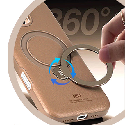 iPhone 14 Pro Max Vapor Deri Magsafe Standlı Kılıf - Siyah 4