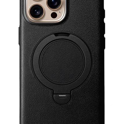 iPhone 14 Pro Max Vapor Deri Magsafe Standlı Kılıf - Siyah 2