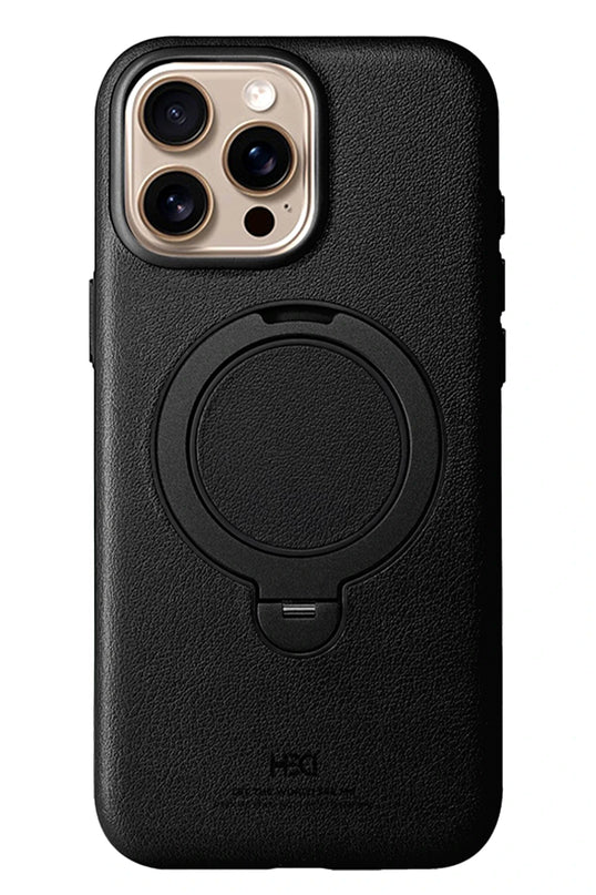 iPhone 14 Pro Max Vapor Deri Magsafe Standlı Kılıf - Siyah 2