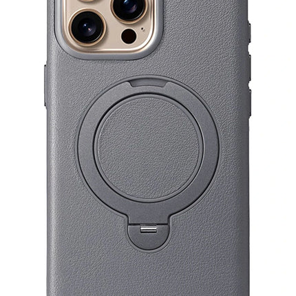 iPhone 14 Pro Max Vapor Deri Magsafe Standlı Kılıf - Titan Gri 2
