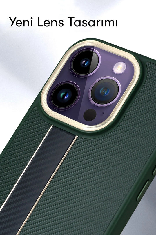iPhone 15 Pro Max HBC-163 Times Kapak Kılıf - Koyu Yeşil 2