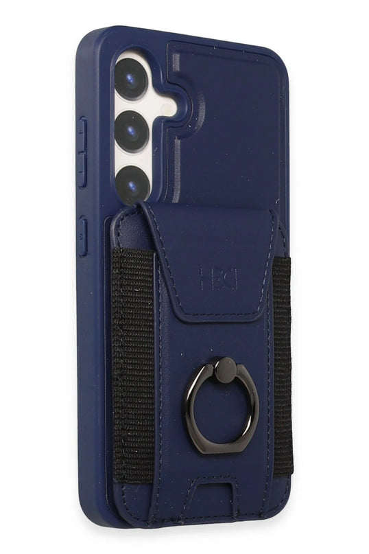 Samsung Galaxy S24 HBC-228 Havana Magnet Kartvizitli Kapak Kılıf - Lacivert