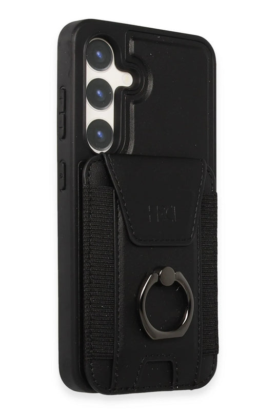 Samsung Galaxy S24 HBC-228 Havana Magnet Kartvizitli Kapak Kılıf - Siyah