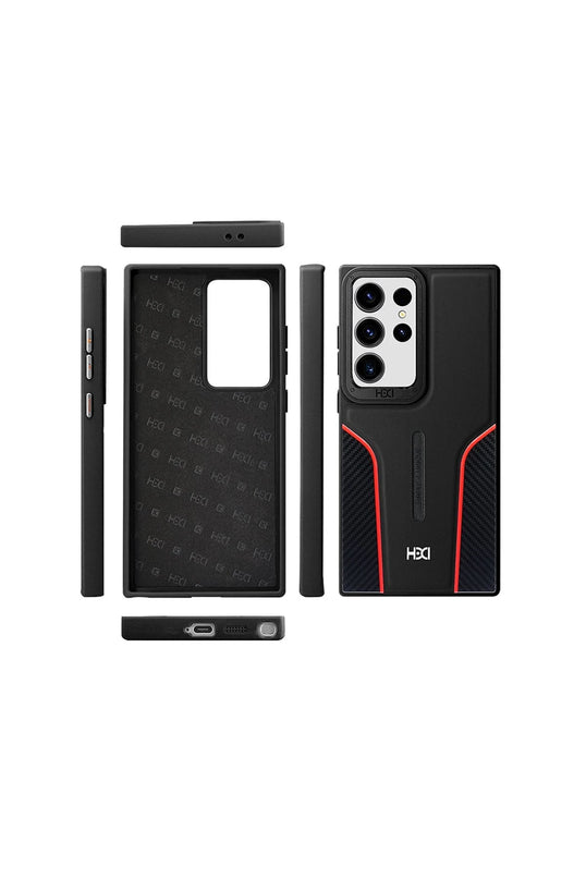 Samsung Galaxy S24 Ultra HBC-264 Lambor Karbon Fiber Sport Kapak Kılıf - Lacivert 2