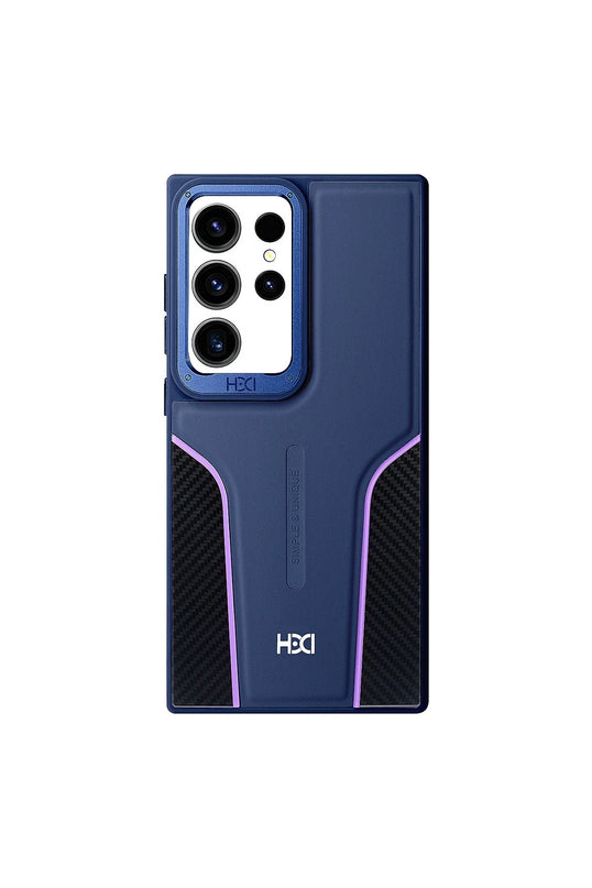 Samsung Galaxy S24 Ultra HBC-264 Lambor Karbon Fiber Sport Kapak Kılıf - Lacivert