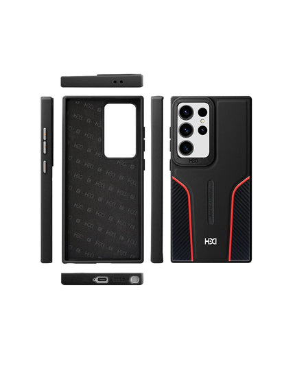 Samsung Galaxy S24 Ultra HBC-264 Lambor Karbon Fiber Sport Kapak Kılıf - Siyah 2