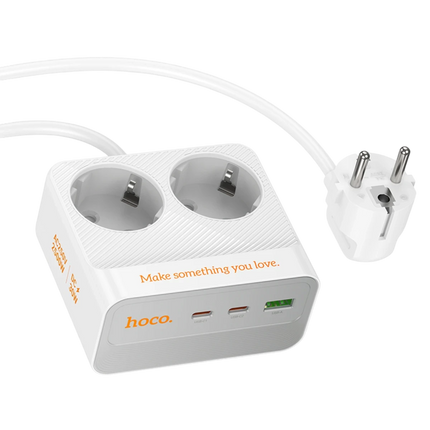 AC27 Descanso 5in1 2M 2500W Priz Dönüştürücü - Beyaz