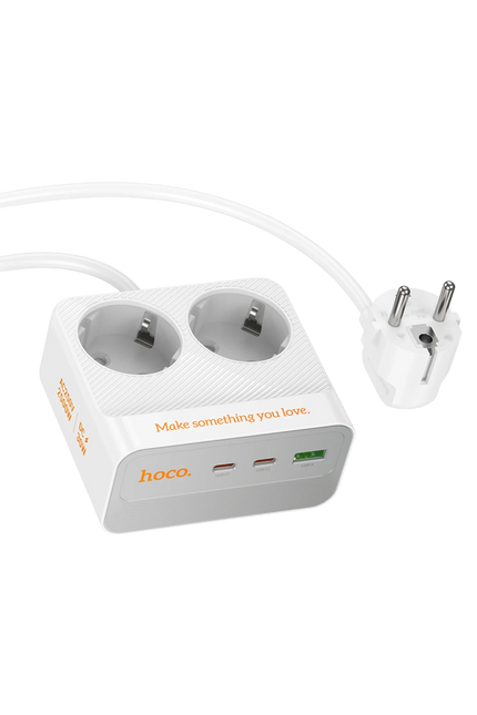 AC27 Descanso 5in1 2M 2500W Priz Dönüştürücü - Beyaz