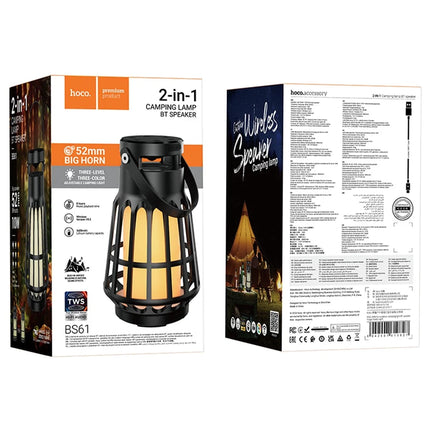 BS61 Wild Fun Kamp Işıklı Bluetooth Kablosuz Hoparlör 5