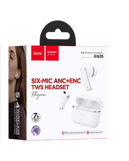 EQ35 Rhyme ANC ve ENC Özellikli Bluetooth 5.4 Destekli TWS Kablosuz Kulaklık - Beyaz 3