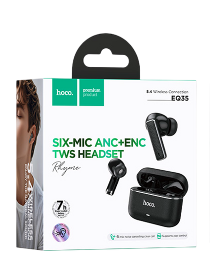 EQ35 Rhyme ANC ve ENC Özellikli Bluetooth 5.4 Destekli TWS Kablosuz Kulaklık - Siyah 4