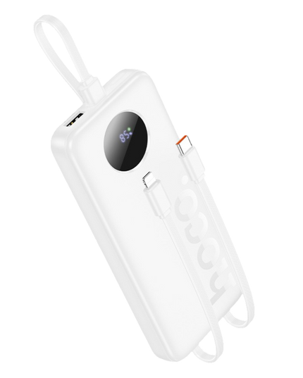 J132 Sabio 10.000mAh PD20W Dahili 3 Kablolu Hızlı Şarj Powerbank - Beyaz
