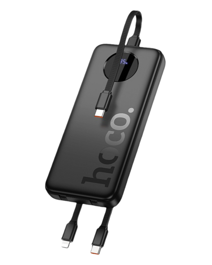 J132 Sabio 10.000mAh PD20W Dahili 3 Kablolu Hızlı Şarj Powerbank - Siyah 2