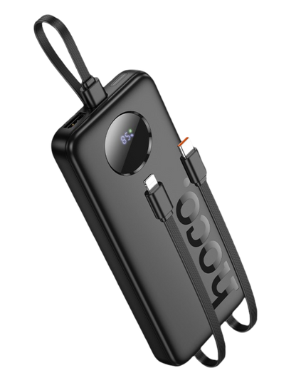 J132 Sabio 10.000mAh PD20W Dahili 3 Kablolu Hızlı Şarj Powerbank - Siyah