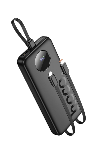 J132 Sabio 10.000mAh PD20W Dahili 3 Kablolu Hızlı Şarj Powerbank - Siyah