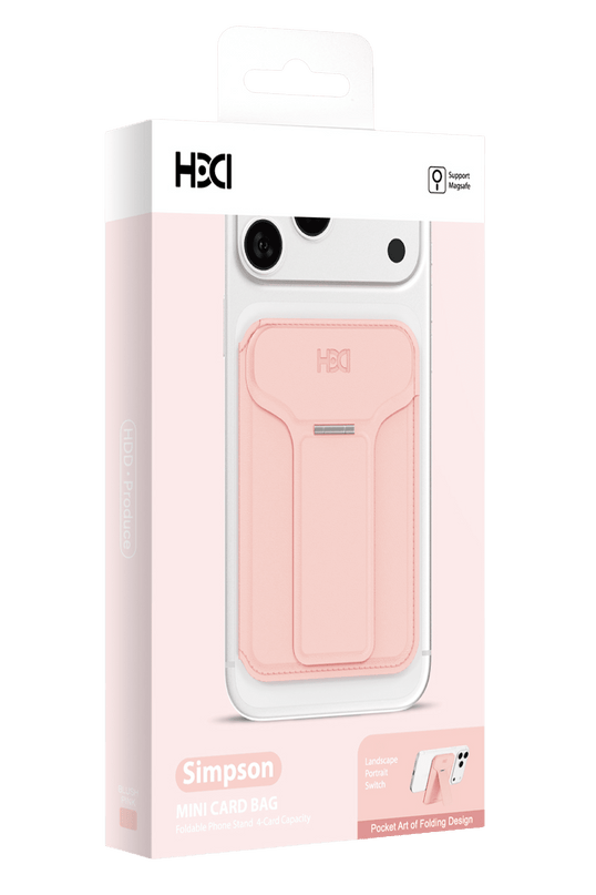HS-021 Stand Özellikli MagSafe Cüzdan - Pembe 4