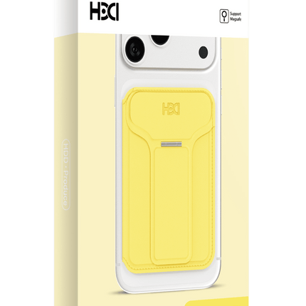 HS-021 Stand Özellikli MagSafe Cüzdan - Sarı 4