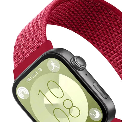 Huawei Fit 4 Hasırlı Cırtcırtlı Kordon - Kırmızı 2