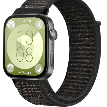 Huawei Fit 4 Hasırlı Cırtcırtlı Kordon - Siyah