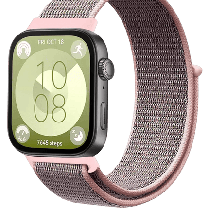 Huawei Fit 4 Hasırlı Cırtcırtlı Kordon - Pembe