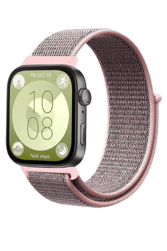 Huawei Fit 4 Hasırlı Cırtcırtlı Kordon - Pembe