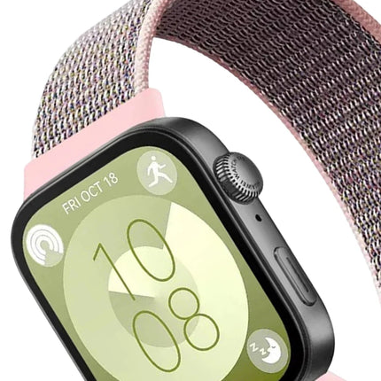 Huawei Fit 4 Hasırlı Cırtcırtlı Kordon - Pembe 2