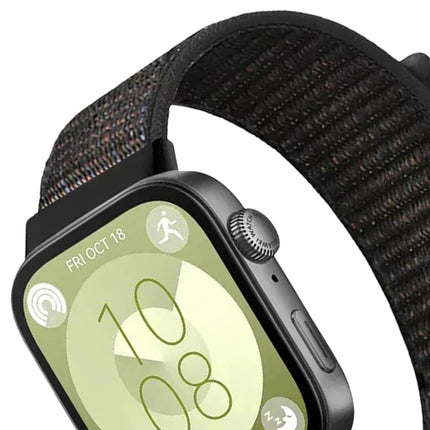Huawei Fit 4 Hasırlı Cırtcırtlı Kordon - Siyah 2