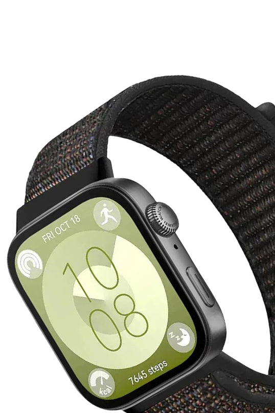 Huawei Fit 4 Hasırlı Cırtcırtlı Kordon - Siyah 2