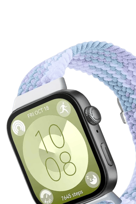 Huawei Fit 4 Star Kordon - Lila-Beyaz 2