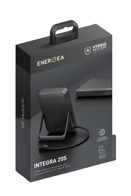 Integra 20s Dijital Göstergeli 10.000 mAh 20W Type-C Dahili Kablolu Manyetik Kickstand Destekli Semi Solid State Powerbank 4