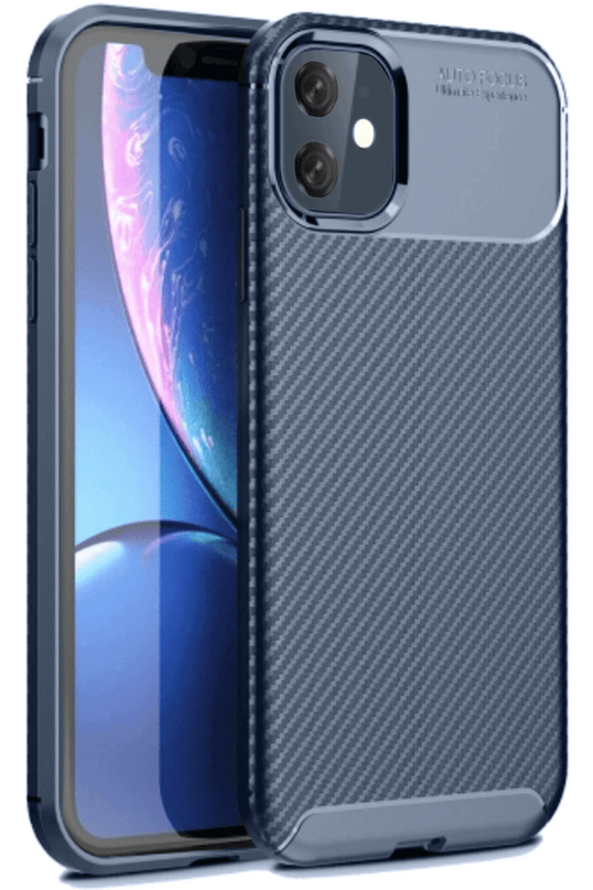 iPhone 11 Auto Focus Karbon Kapak Kılıf - Lacivert