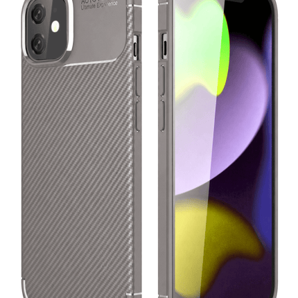 iPhone 11 Auto Focus Karbon Kapak Kılıf - Gri