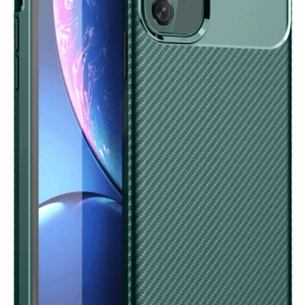 iPhone 11 Auto Focus Karbon Kapak Kılıf - Koyu Yeşil