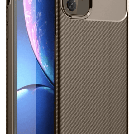 iPhone 11 Auto Focus Karbon Kapak Kılıf - Kahverengi