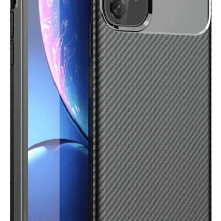 iPhone 11 Auto Focus Karbon Kapak Kılıf - Siyah