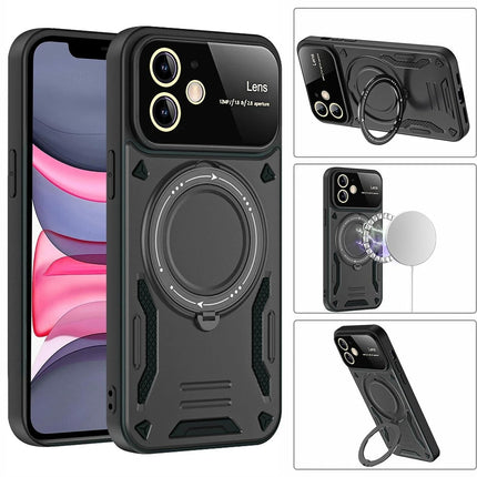 iPhone 11 Joy Lens Standlı Kapak Kılıf - Koyu Yeşil 3